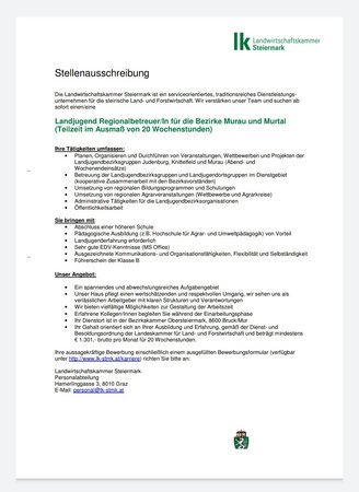 Landjugend Regionalbetreuer/In gesucht!